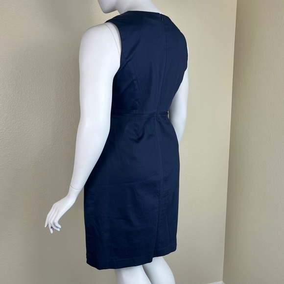 Boden Women’s Size 14 Blue Sleeveless Sheath Mini Dress Cotton Minimalist Office - Picture 6 of 13